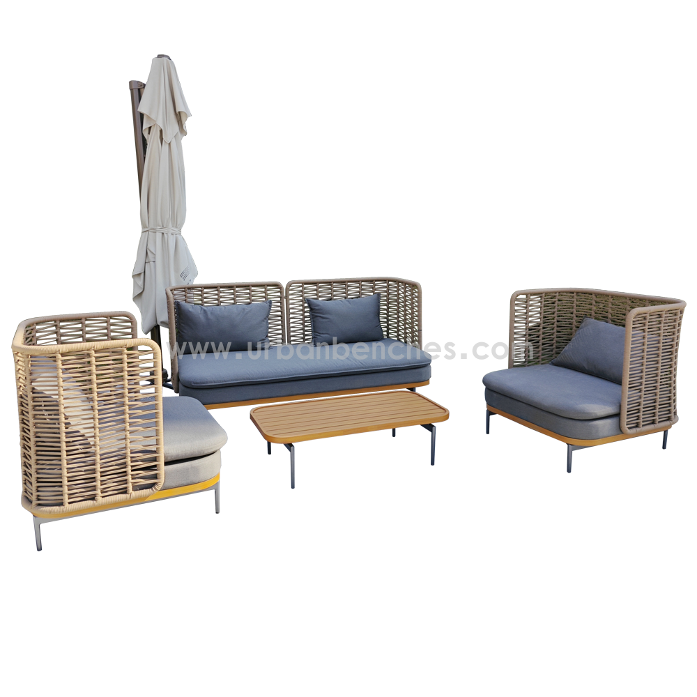 PC-MW-002 Metal+Solid Wood Park Chair