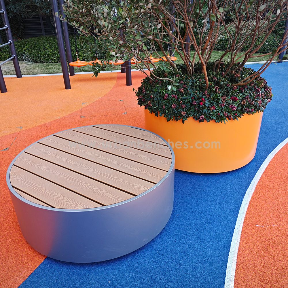 PC-MW-040 Metal+Solid Wood Park Chair