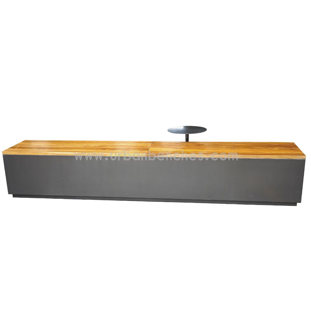 PC-MW-041 Metal+Solid Wood Park Chair