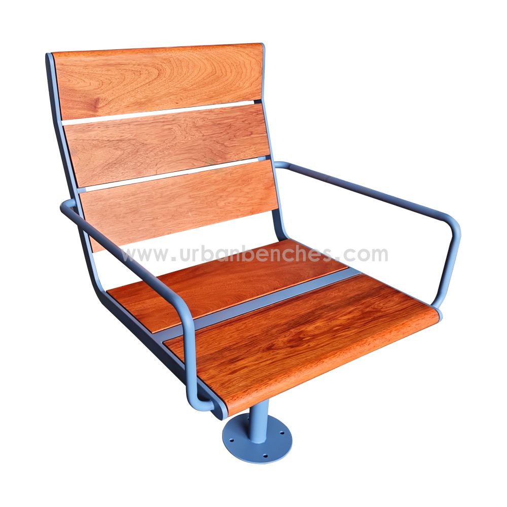 PC-MW-231 Metal+Solid Wood Park Chair
